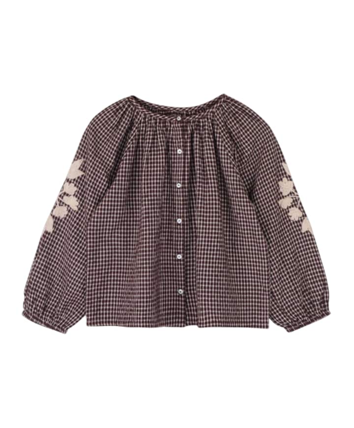 Meisjes blouse lange mouw bordeaux