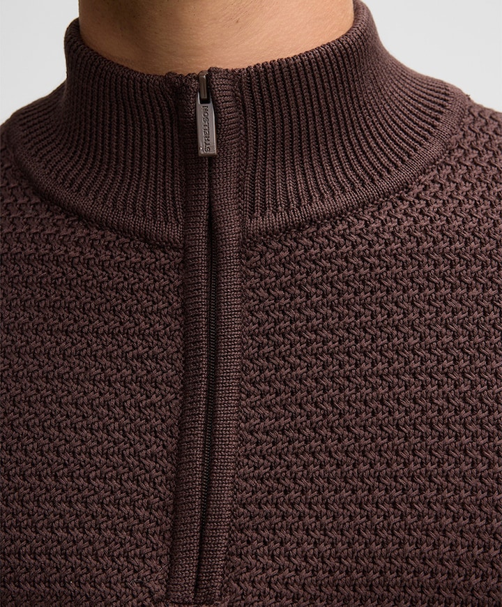 Trui met rits bruin
