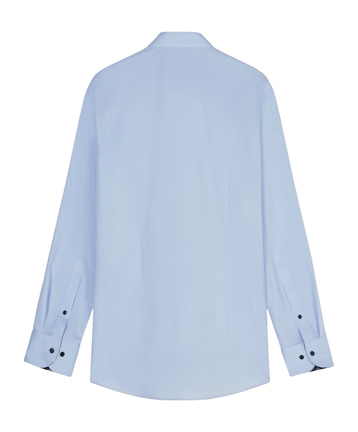 Heren overhemd lange mouw blauw