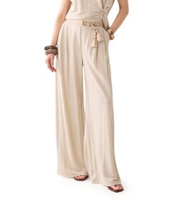 Linen look dames broek beige
