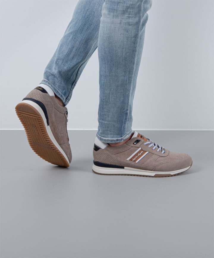 Filmon leather heren sneakers beige