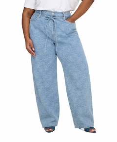 CARGIANNA MW STRAIGHT FLOWER DNM BJ dames jeans blauw