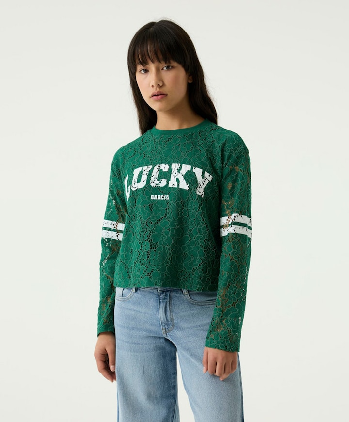 Meisjes longsleeve groen