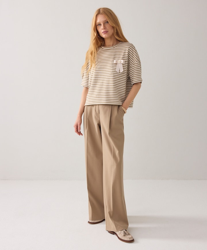 Dames T-shirt beige