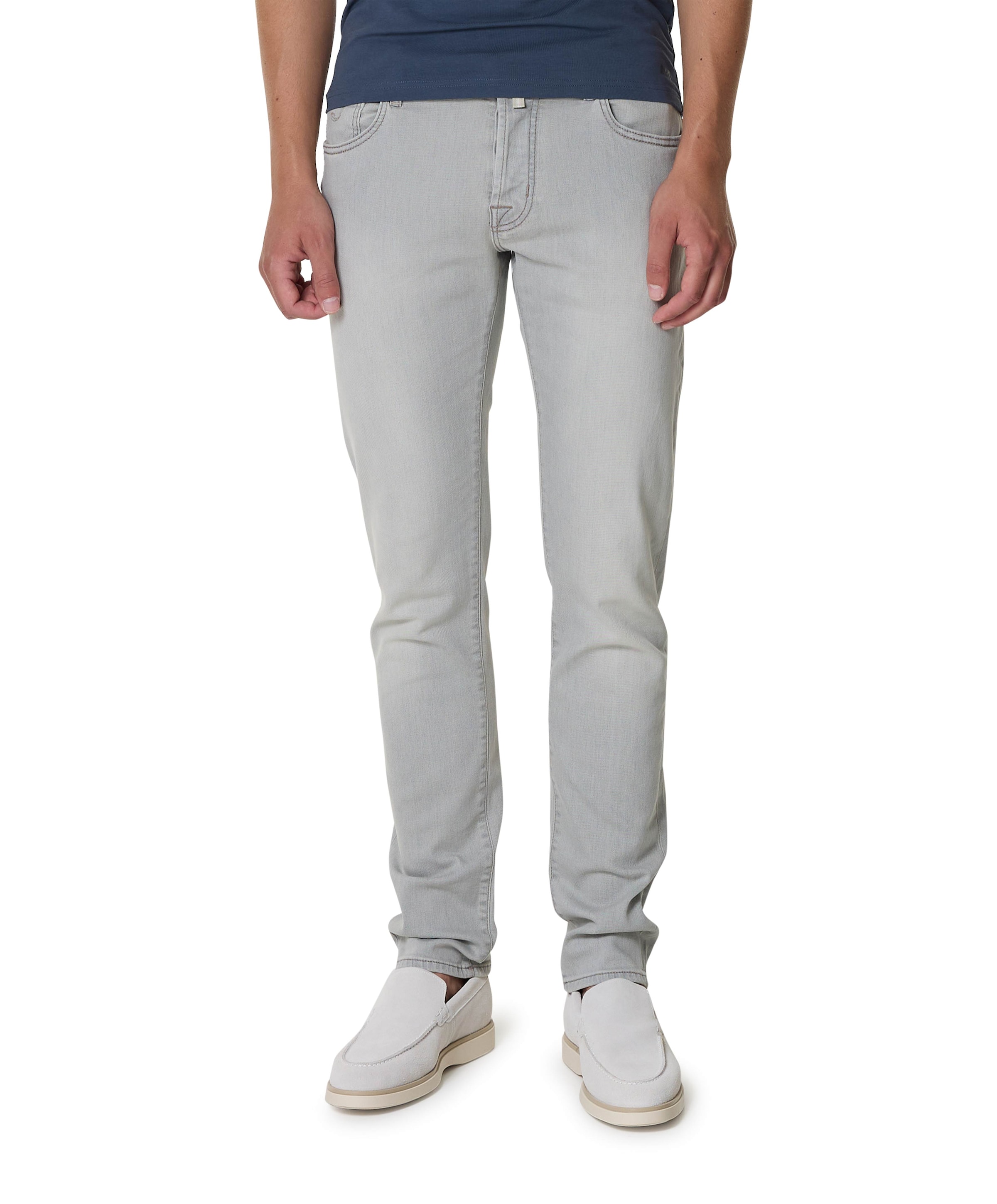 Nick Slim 5 pkt heren jeans grijs