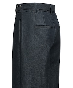 Geweven met wijde pijpen dames broek zwart