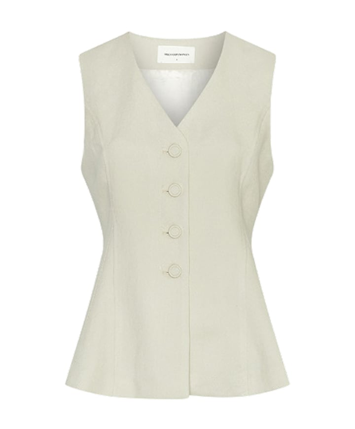 Dames gilet beige