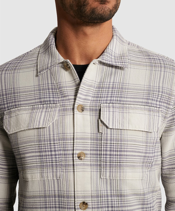 Heren overhemd lange mouw beige