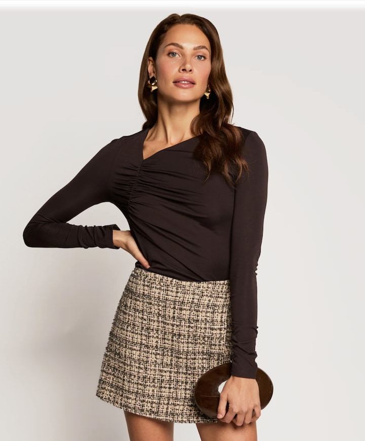 Dames longsleeve bruin