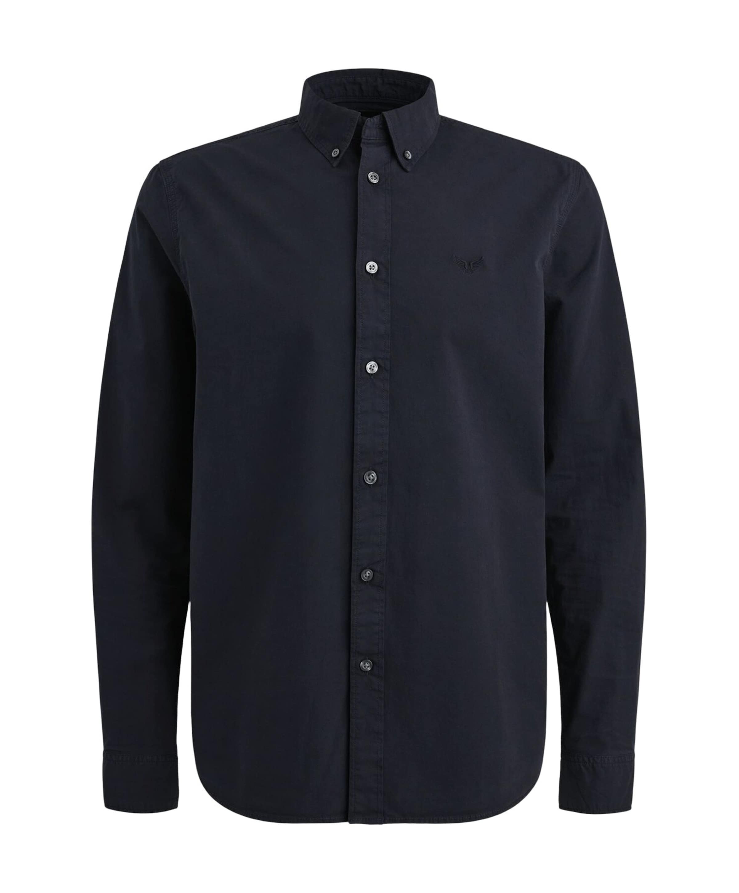 Heren overhemd lange mouw blauw