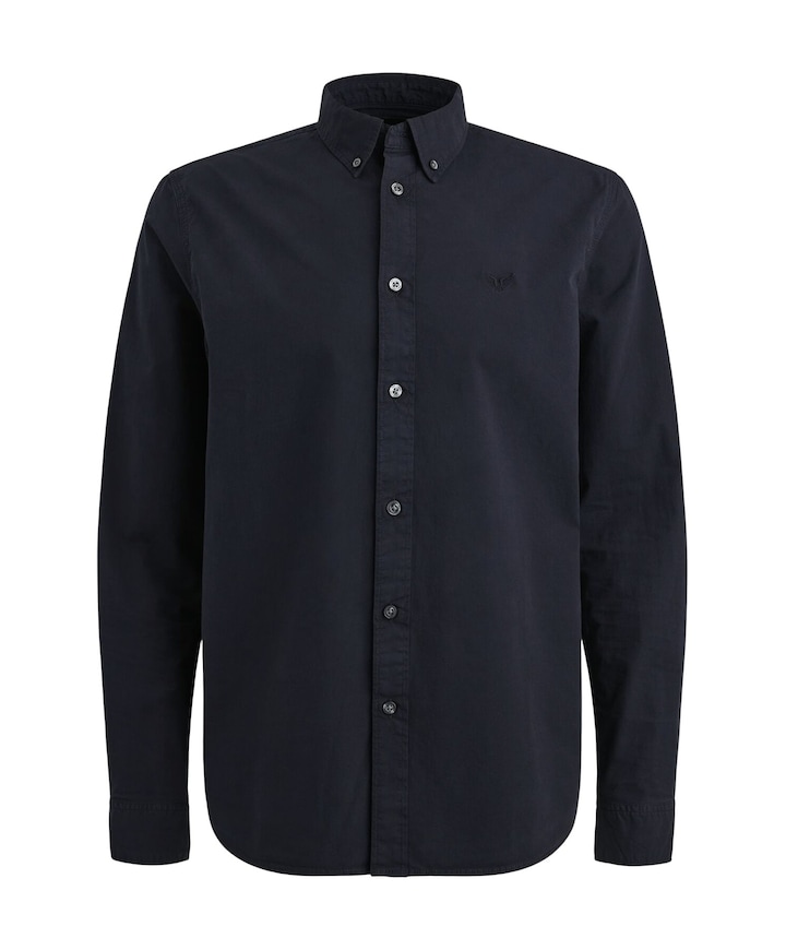 Heren overhemd lange mouw blauw