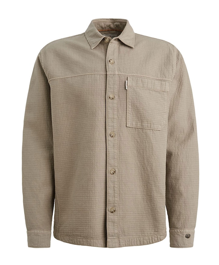 Heren overhemd lange mouw grijs