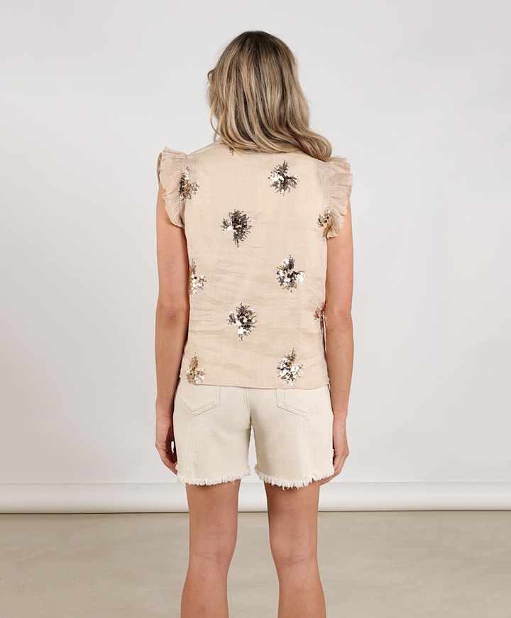 Dames top beige