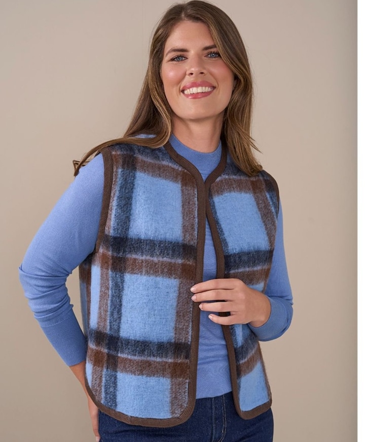 Dames gilet blauw