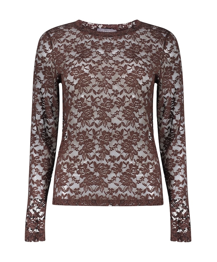 Dames longsleeve bruin