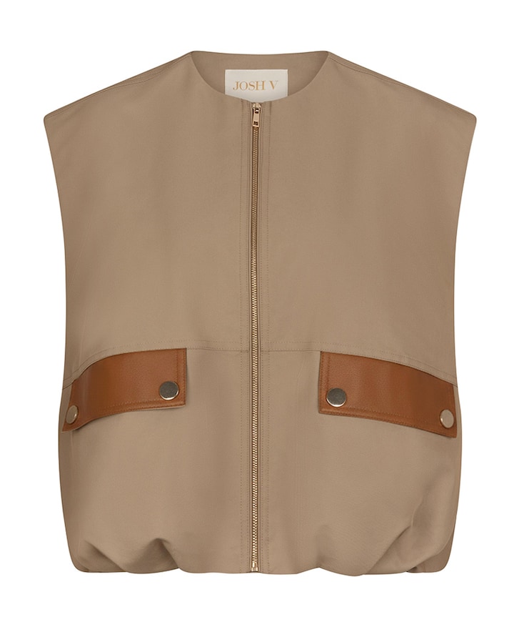 Dames gilet beige