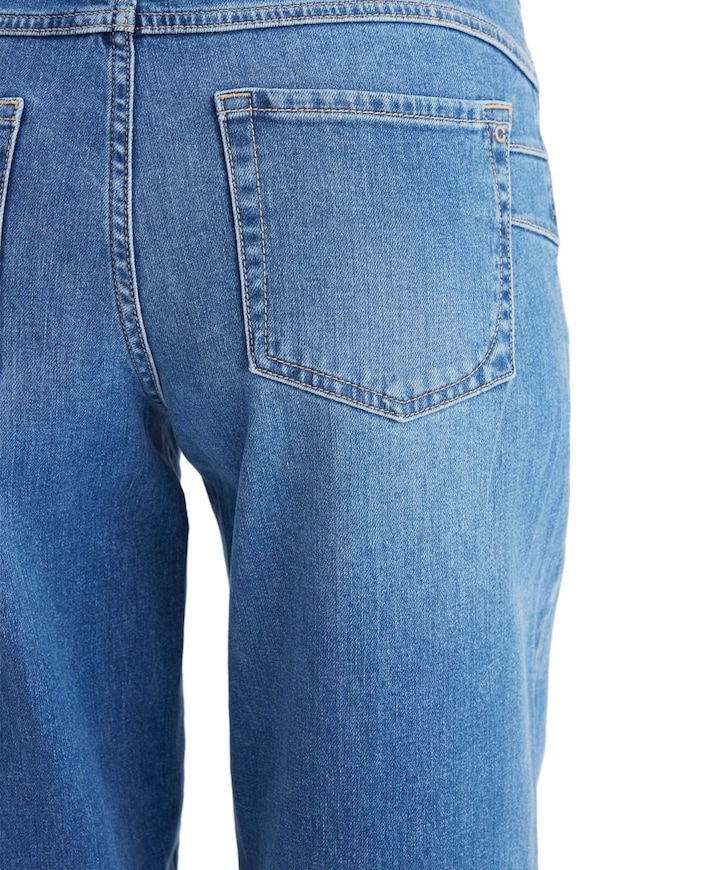 cropped balloon jeans dames jeans blauw
