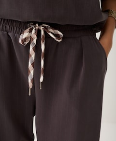 Tapered scuba pinstripe broek dames broek bruin