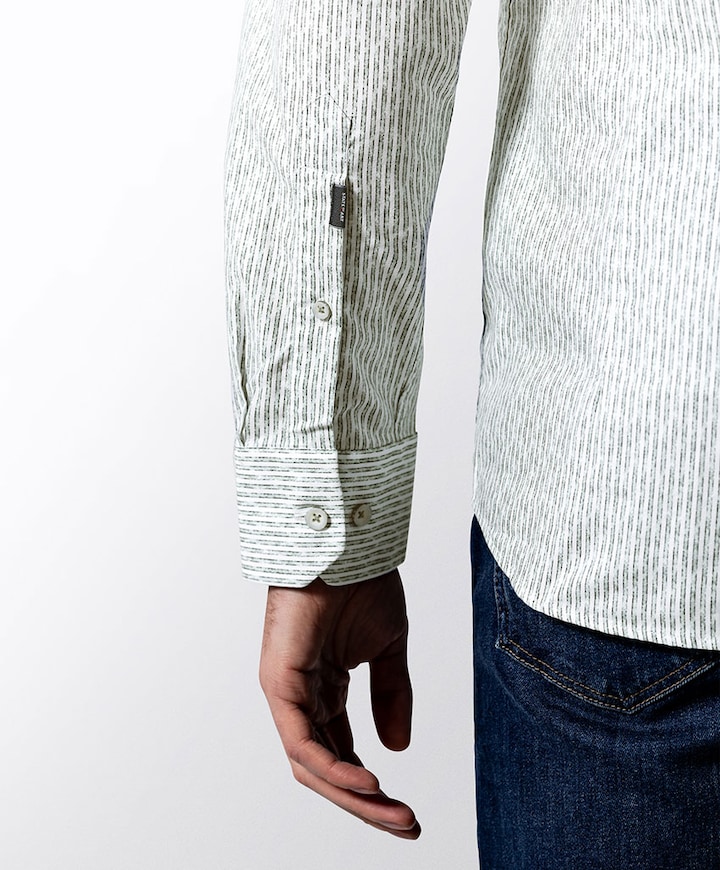 Heren overhemd lange mouw groen