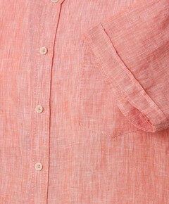 Heren overhemd korte mouw oranje