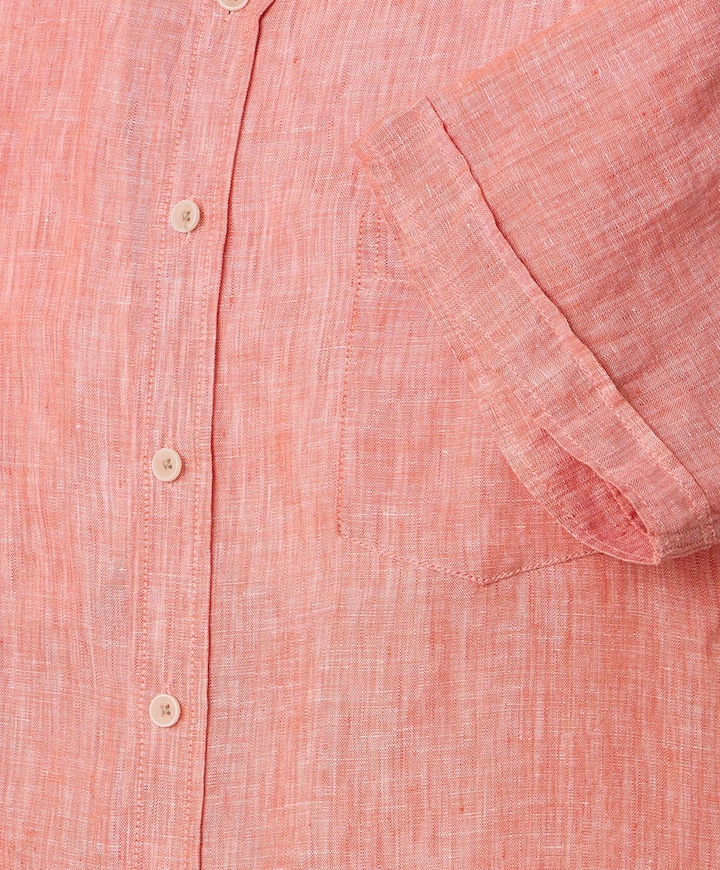 Heren overhemd korte mouw oranje