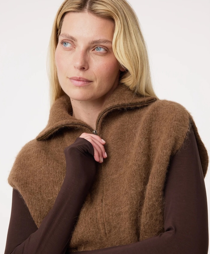 Dames vest bruin