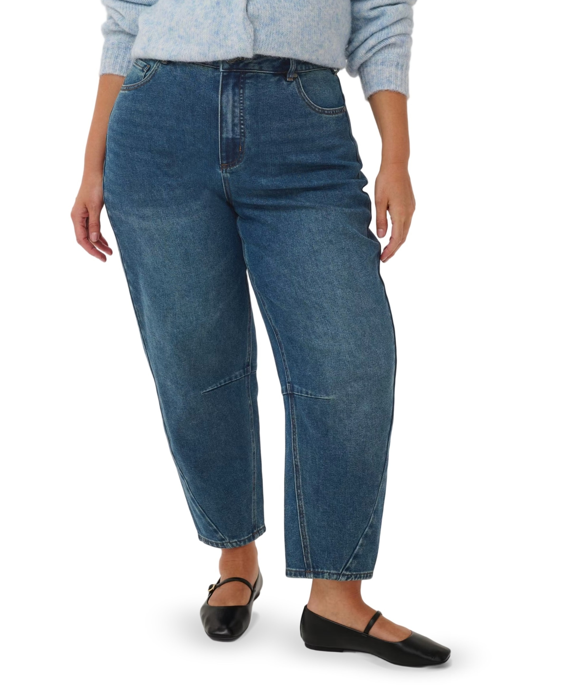 KCninna Cropped Barrel dames jeans blauw