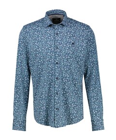 Heren overhemd lange mouw blauw