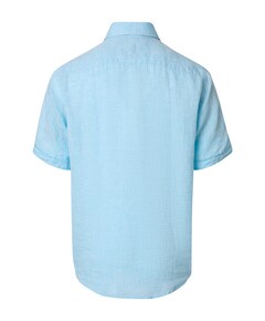 Heren overhemd korte mouw blauw