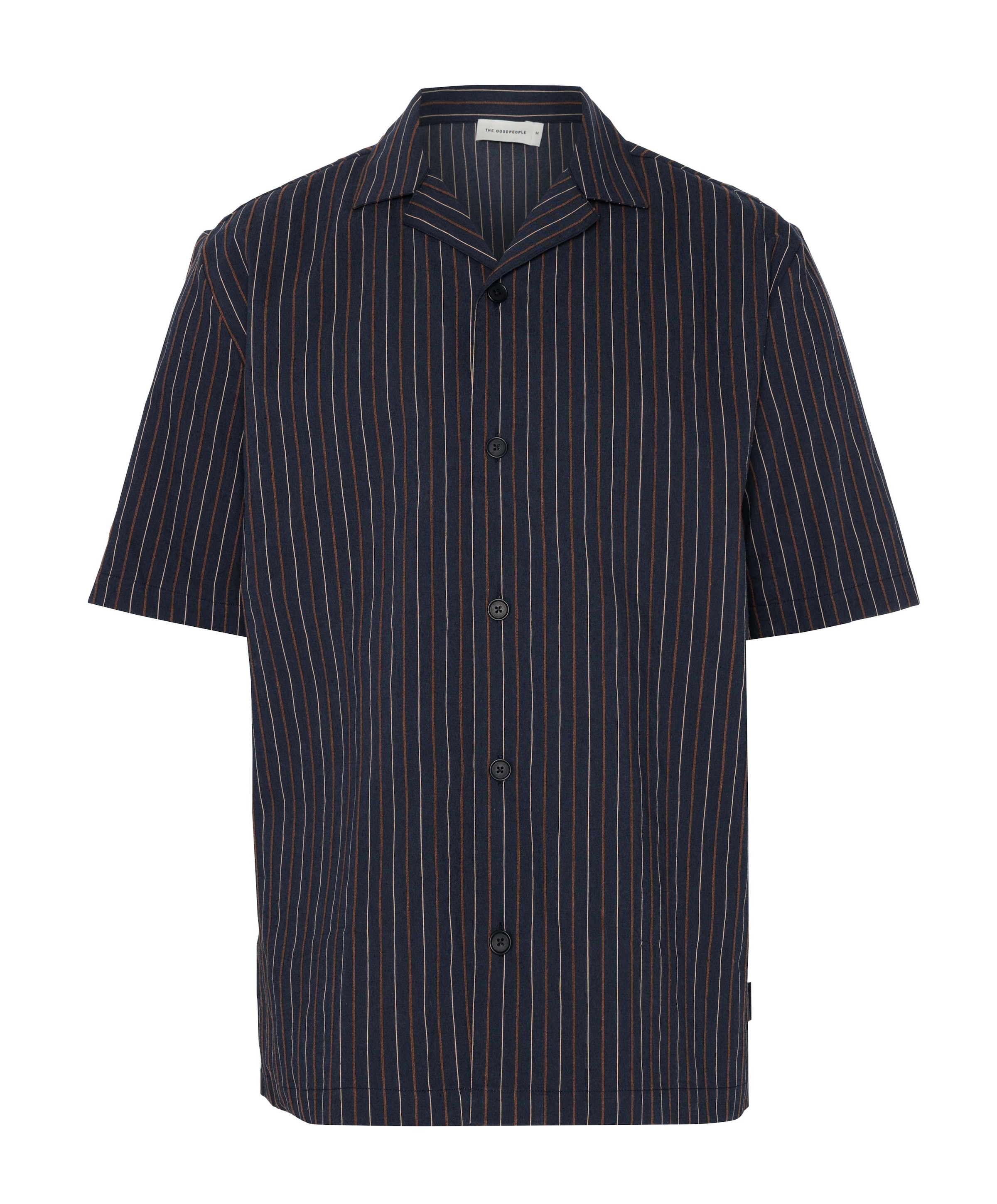 Heren overhemd korte mouw blauw