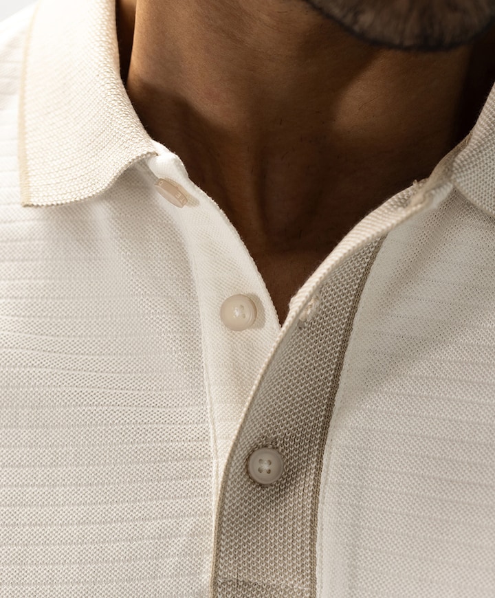 Heren polo beige