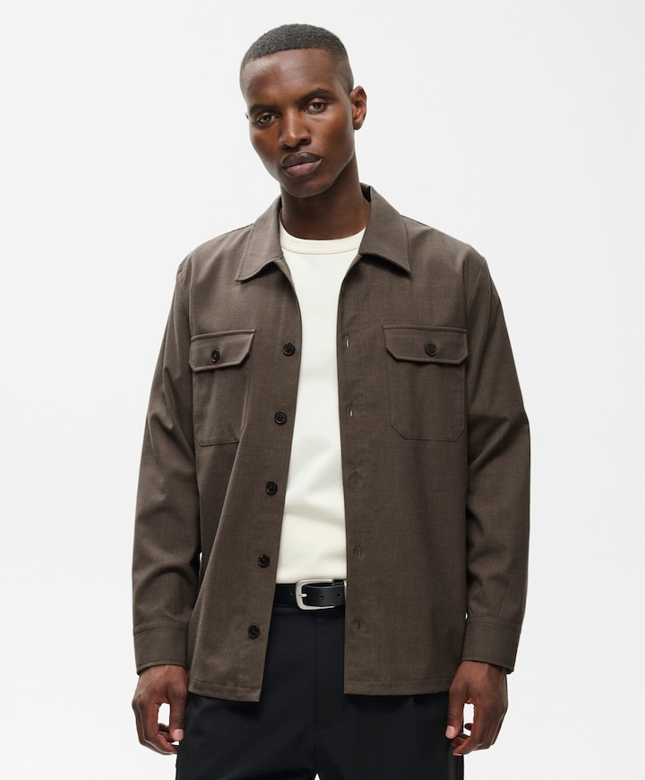 Heren overshirt bruin
