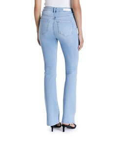 ultra high waist flare dames jeans blauw