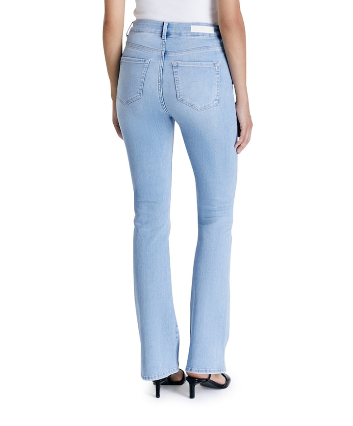 ultra high waist flare dames jeans blauw