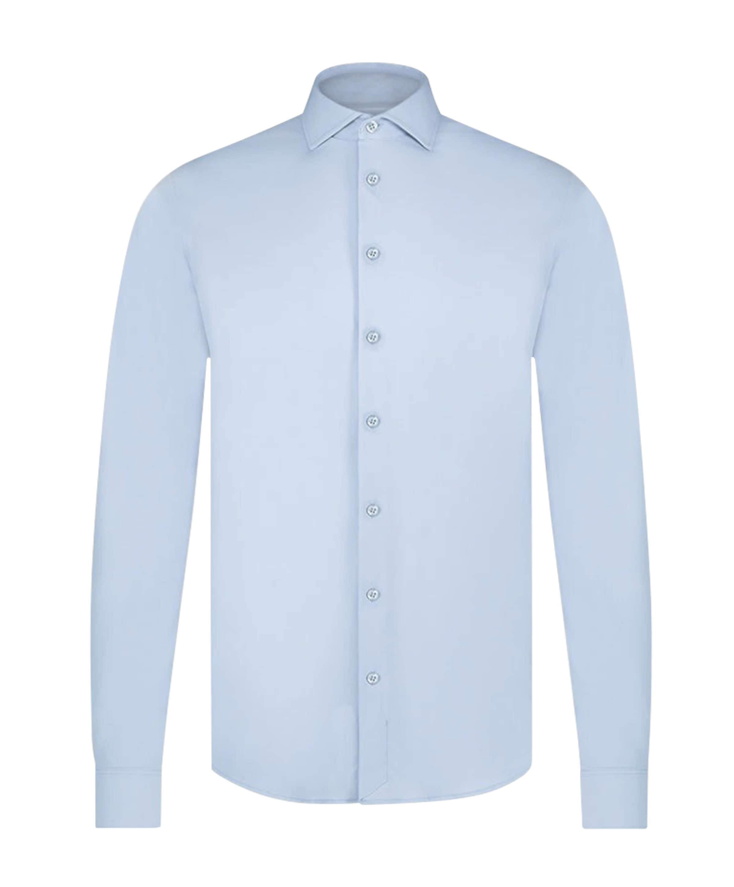 Heren overhemd lange mouw blauw