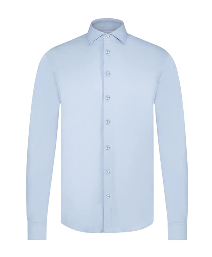 Heren overhemd lange mouw blauw