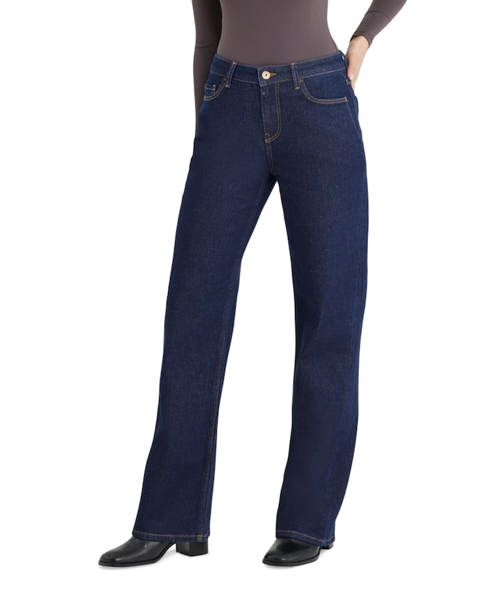 wide leg dames jeans blauw