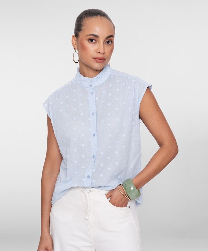 Dames blouse blauw