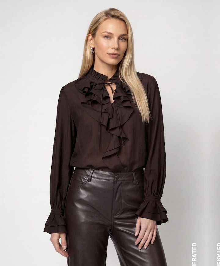 Dames blouse bruin