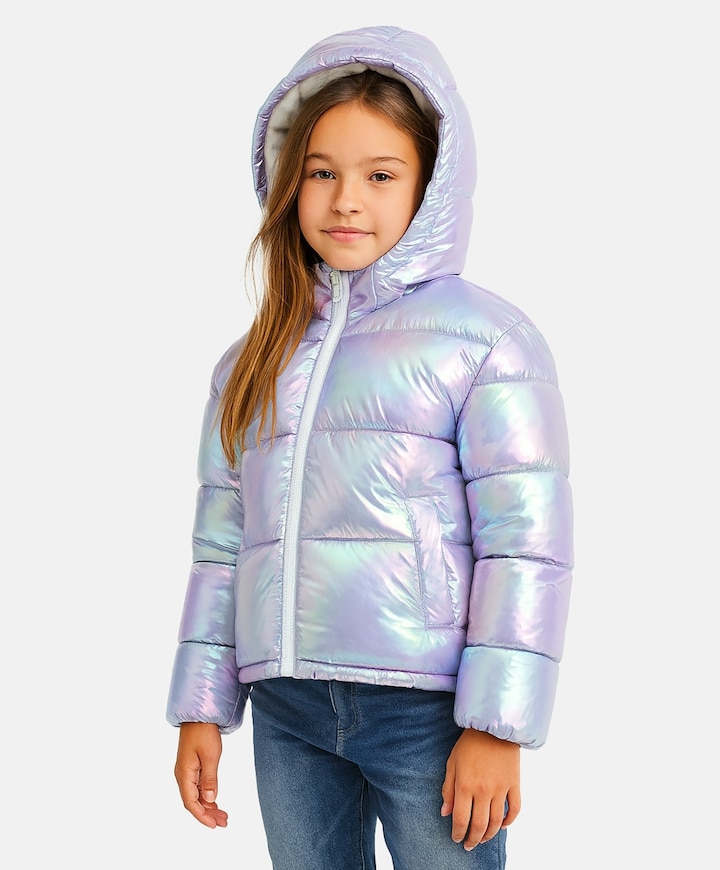 Meisjes jas zilver