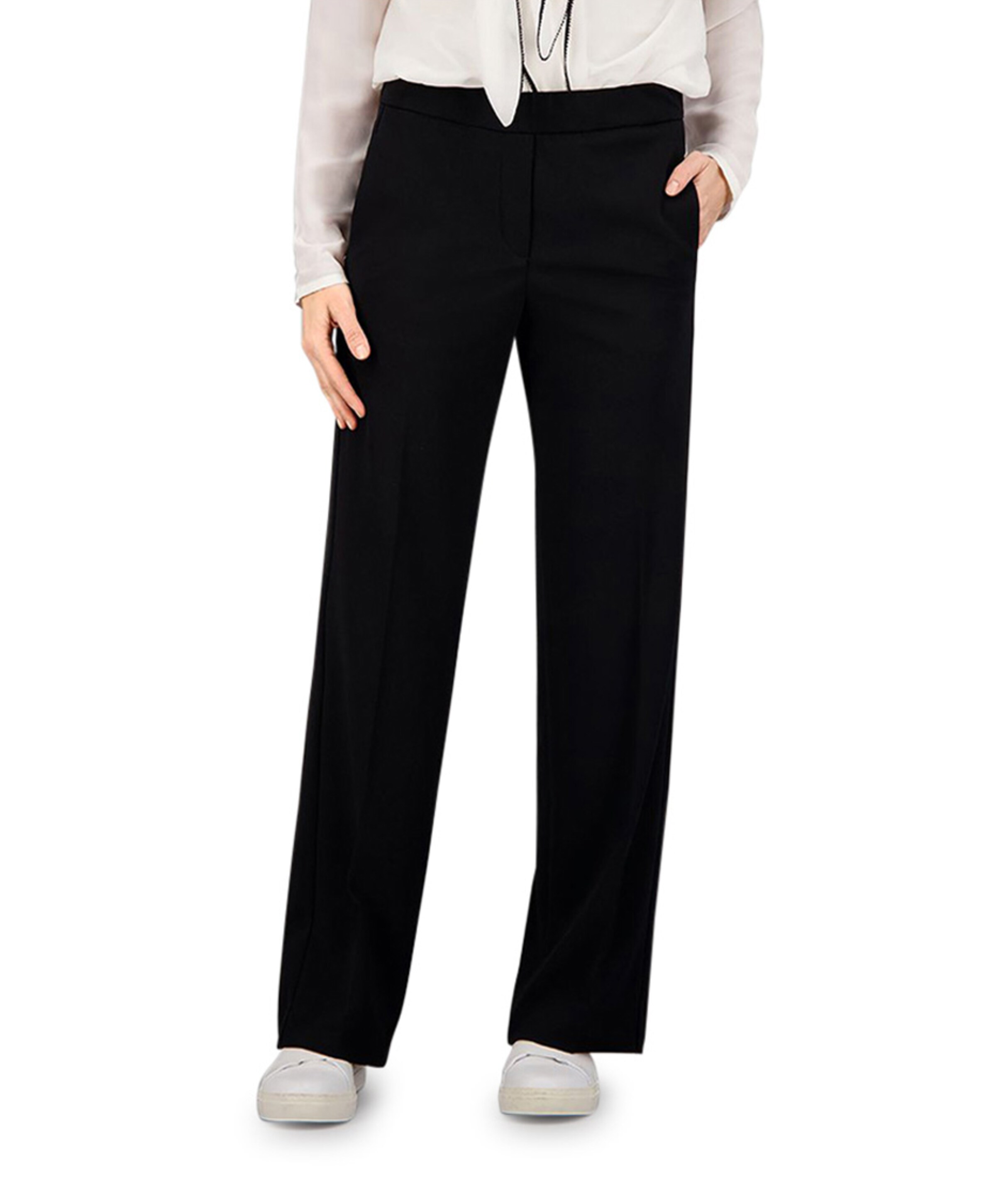 Wide leg Feminine broek zwart