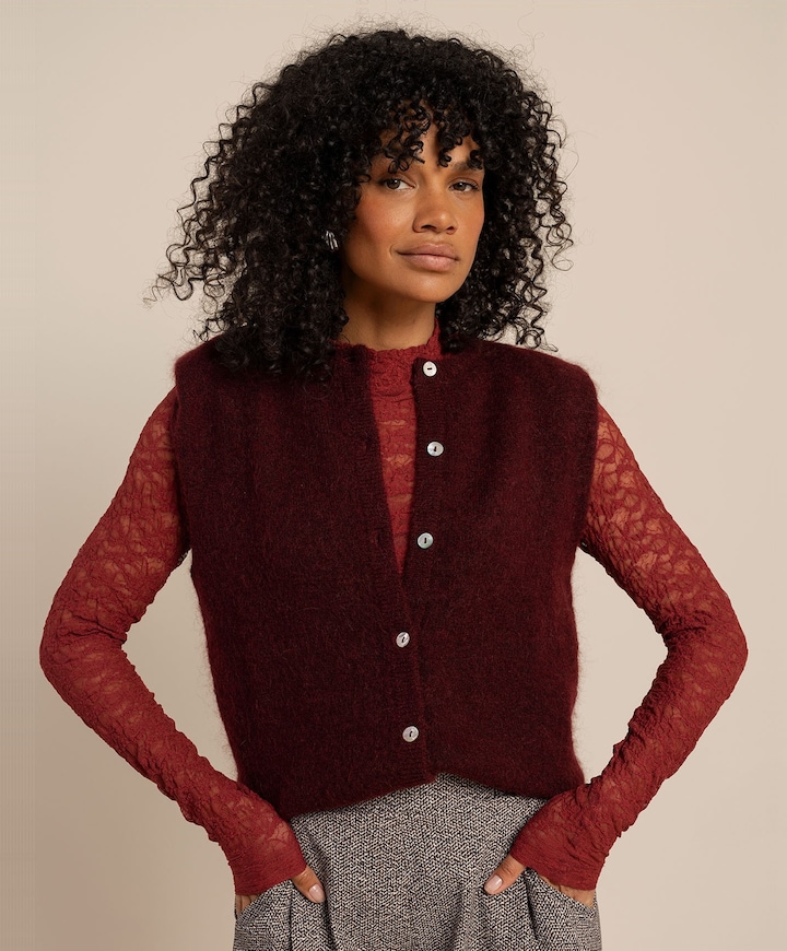 Dames gilet bordeaux