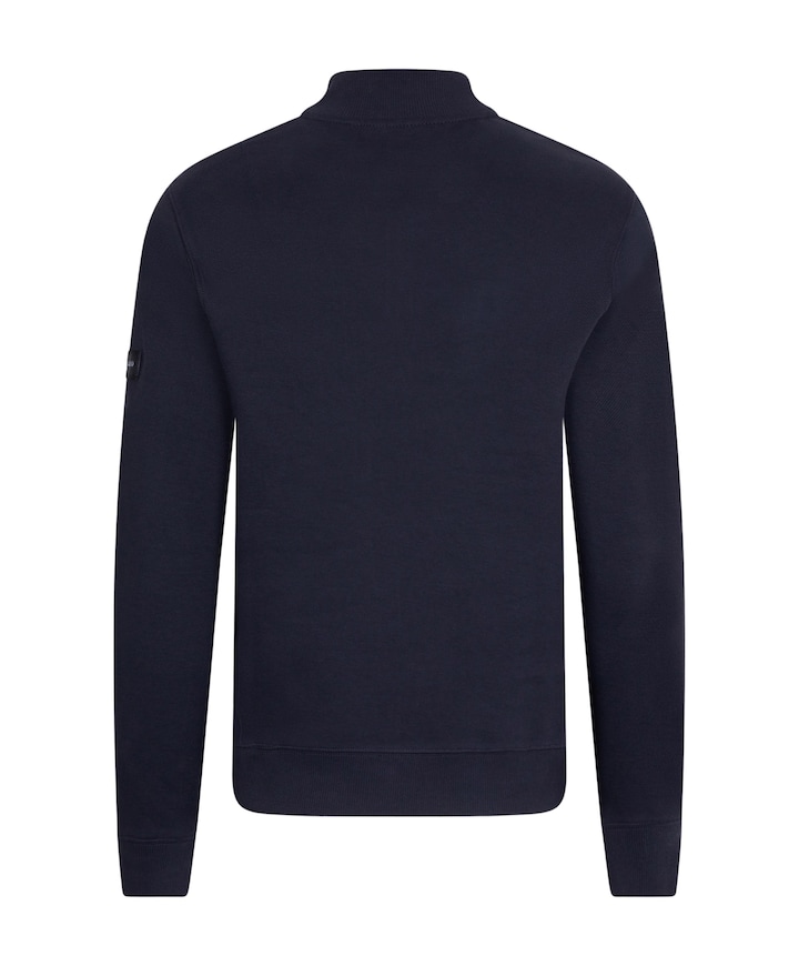 Heren trui met rits blauw