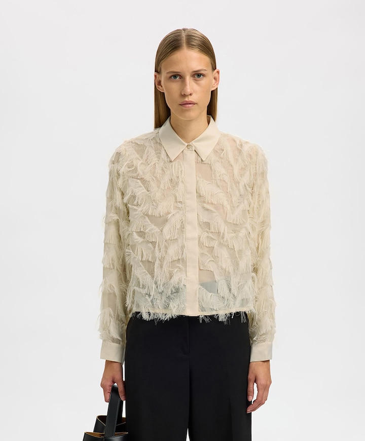 Dames blouse beige