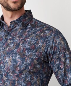 Heren overhemd lange mouw blauw