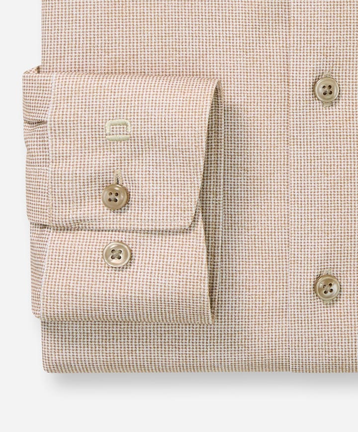 Heren overhemd lange mouw beige