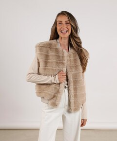 Dames gilet beige