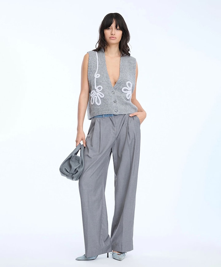 Dames gilet grijs