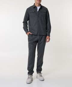 Blended wool drawstring with Shark fin pantalon grijs