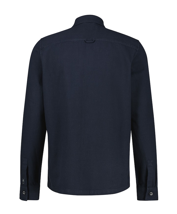 Heren overhemd lange mouw blauw